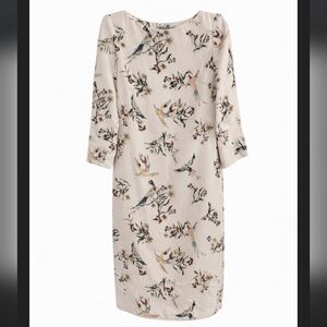 H&M Bird Print Floral Sheath Dress